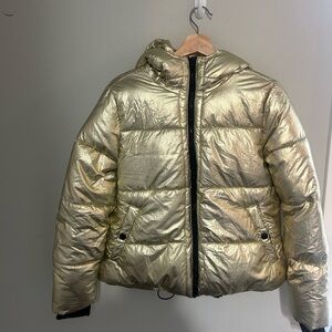 American Eagle Outfitters Gold Puffer Jacket